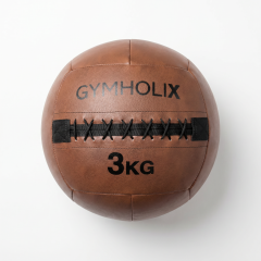 GYMHOLIX® Deri Med Ball (Wallball) - Sağlık Topu (OGS2100) 7KG - KAHVERENGİ