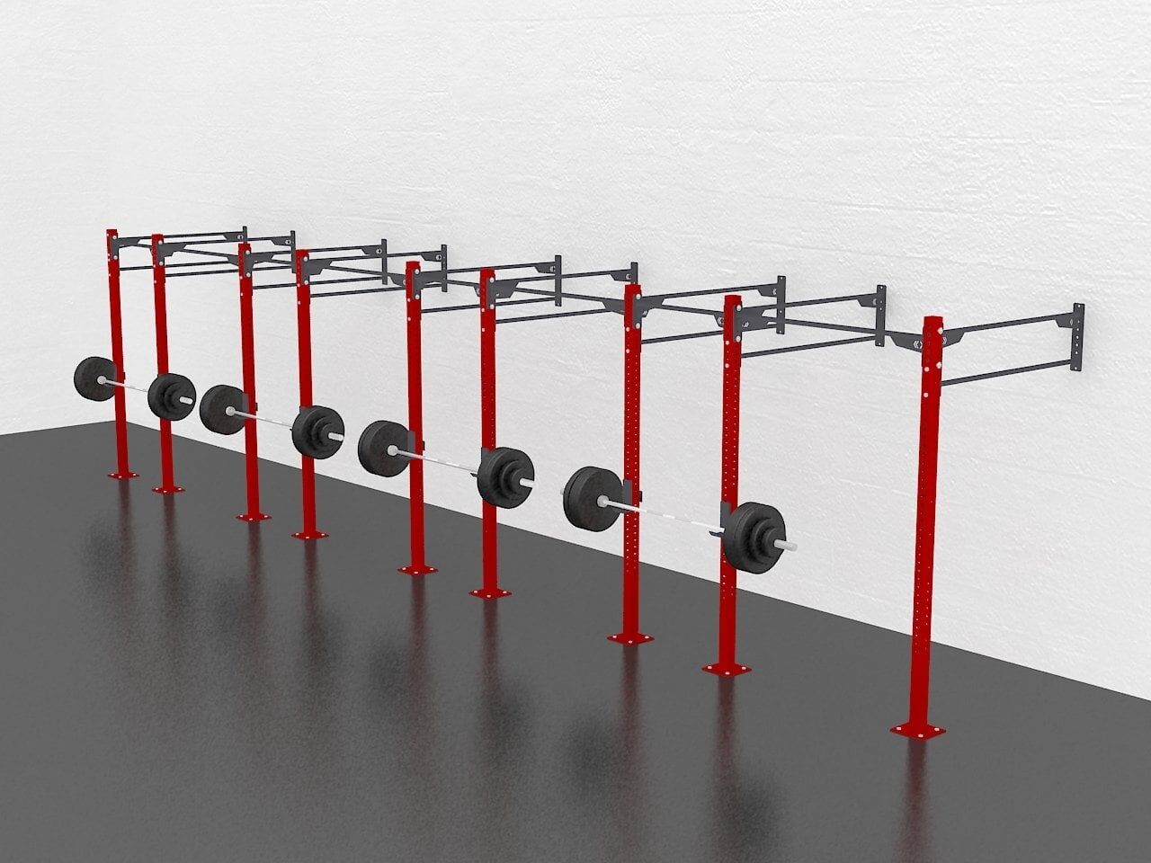 GYMHOLIX® 4 Rack 9 Bacak Duvar Tip İstasyon (Rig) (FGXW009) Standart Kulesiz