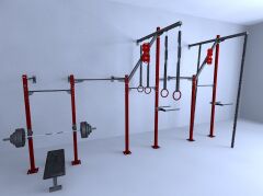GYMHOLIX® 4 Rack 9 Bacak Duvar Tip İstasyon (Rig) (FGXW009) Standart Kulesiz