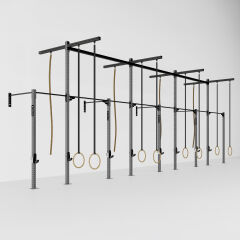 GYMHOLIX® 4 Rack 9 Bacak Duvar Tip İstasyon (Rig) (FGXW009) +8 Halat Tırmanma Kulesi