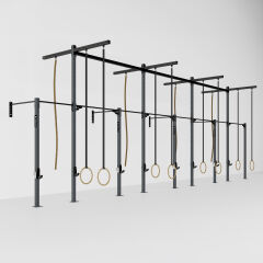GYMHOLIX® 4 Rack 9 Bacak Duvar Tip İstasyon (Rig) (FGXW009) +8 Halat Tırmanma Kulesi