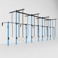 GYMHOLIX® 4 Rack 9 Bacak Duvar Tip İstasyon (Rig) (FGXW009) +8 Halat Tırmanma Kulesi