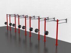 GYMHOLIX® 4 Rack 9 Bacak Duvar Tip İstasyon (Rig) (FGXW009) +10 Halat Tırmanma Kulesi