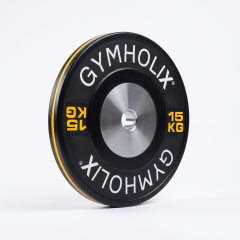 GYMHOLIX® Color Stripe Competition Bumper Plate | Profesyonel Müsabaka Olimpik Plaka (Çift) 15KG