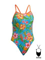 Funkita SS Blue Hawaii Kız Çocuk Antrenman Mayo, İnce Askılı
