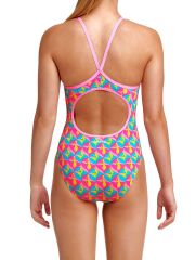 Funkita DB Foxy Friends Kız Çocuk Antrenman Mayo, Elmas Sırt
