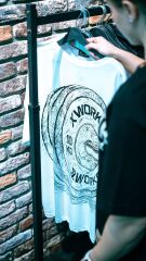 XWORKS Unbreakable Grit Oversize Tişört Ekru - Barbell Edition (TSX0004) XS