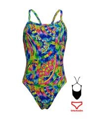 Funkita SS Spin The Bottle Kız Çocuk Antrenman Mayo, İnce Askılı