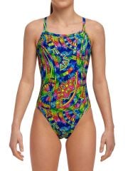 Funkita SS Spin The Bottle Kız Çocuk Antrenman Mayo, İnce Askılı
