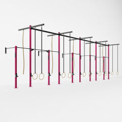 GYMHOLIX® 5 Rack 10 Bacak Duvar Tip İstasyon (Rig) (FGXW010) +10 Halat Tırmanma Kulesi