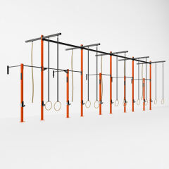 GYMHOLIX® 5 Rack 10 Bacak Duvar Tip İstasyon (Rig) (FGXW010) +10 Halat Tırmanma Kulesi