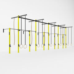 GYMHOLIX® 5 Rack 10 Bacak Duvar Tip İstasyon (Rig) (FGXW010) +10 Halat Tırmanma Kulesi