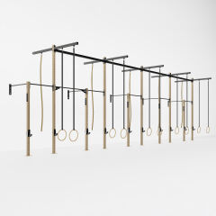 GYMHOLIX® 5 Rack 10 Bacak Duvar Tip İstasyon (Rig) (FGXW010) +10 Halat Tırmanma Kulesi