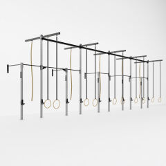 GYMHOLIX® 5 Rack 10 Bacak Duvar Tip İstasyon (Rig) (FGXW010) +10 Halat Tırmanma Kulesi
