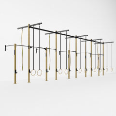 GYMHOLIX® 5 Rack 10 Bacak Duvar Tip İstasyon (Rig) (FGXW010) +10 Halat Tırmanma Kulesi