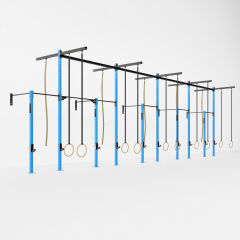 GYMHOLIX® 5 Rack 10 Bacak Duvar Tip İstasyon (Rig) (FGXW010) +10 Halat Tırmanma Kulesi