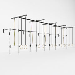 GYMHOLIX® 5 Rack 10 Bacak Duvar Tip İstasyon (Rig) (FGXW010) +10 Halat Tırmanma Kulesi