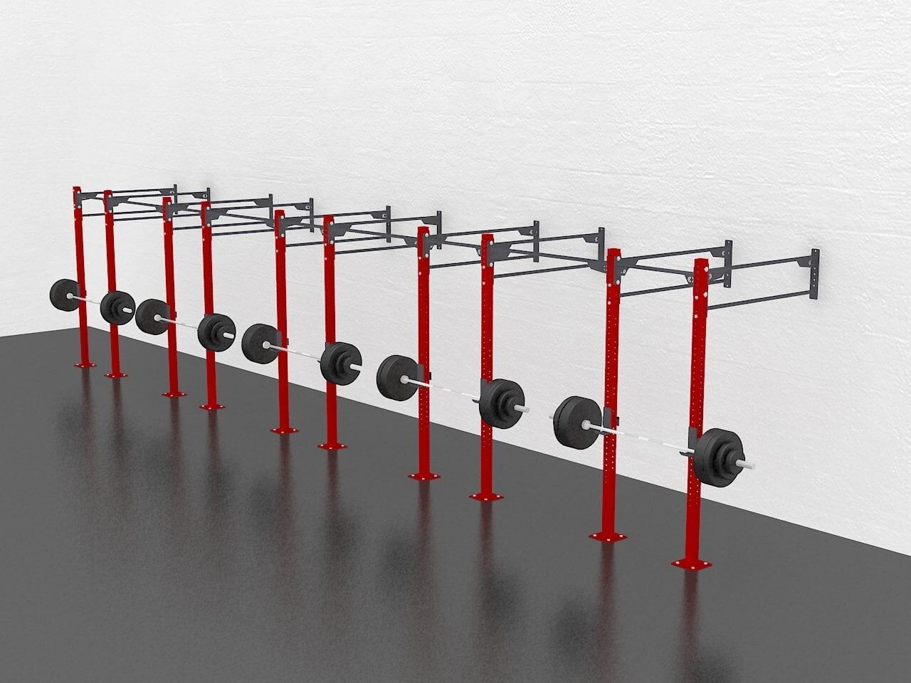 GYMHOLIX® 5 Rack 10 Bacak Duvar Tip İstasyon (Rig) (FGXW010) +10 Halat Tırmanma Kulesi