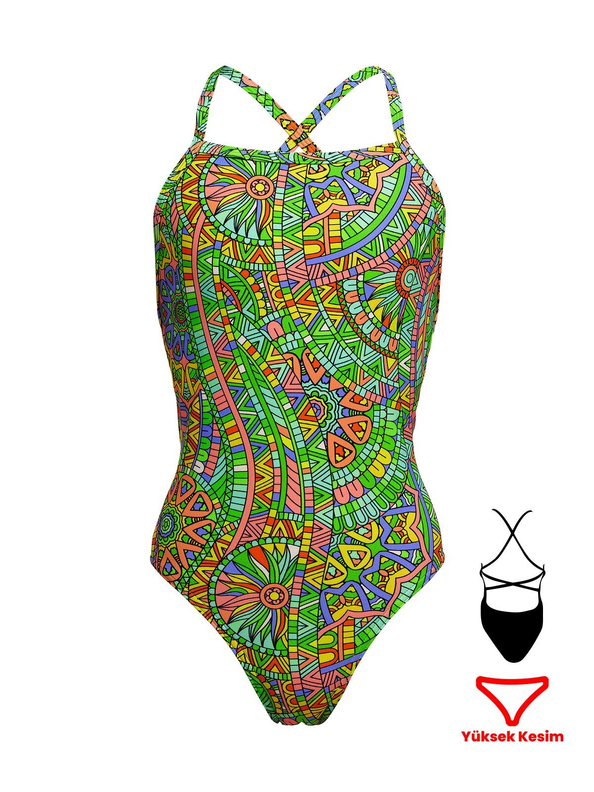 Funkita STP Minty Mixer Kız Çocuk Antrenman Mayo, Çift Çapraz Sırt