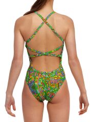 Funkita STP Minty Mixer Kız Çocuk Antrenman Mayo, Çift Çapraz Sırt