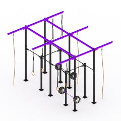 GYMHOLIX® 4 Rack 10 Bacak Orta Tip İstasyon (Rig) (FGXC010) +2 Halat Tırmanma Kulesi