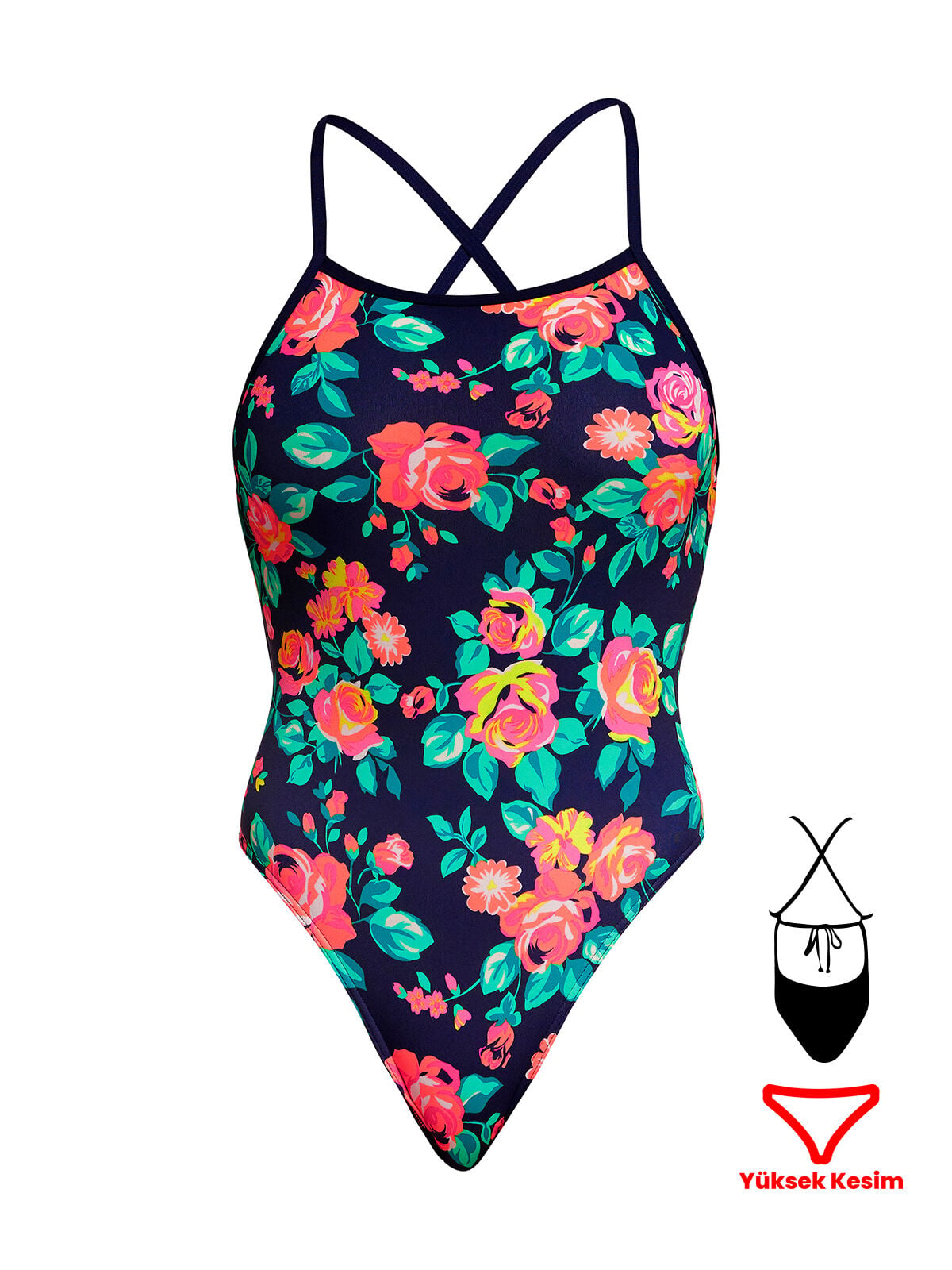 Funkita TMT Full Bloom Kadın Antrenman Mayo, Sırt Bağlamalı