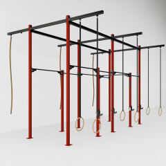 GYMHOLIX® 4 Rack 10 Bacak Orta Tip İstasyon (Rig) (FGXC010) +6 Halat Tırmanma Kulesi