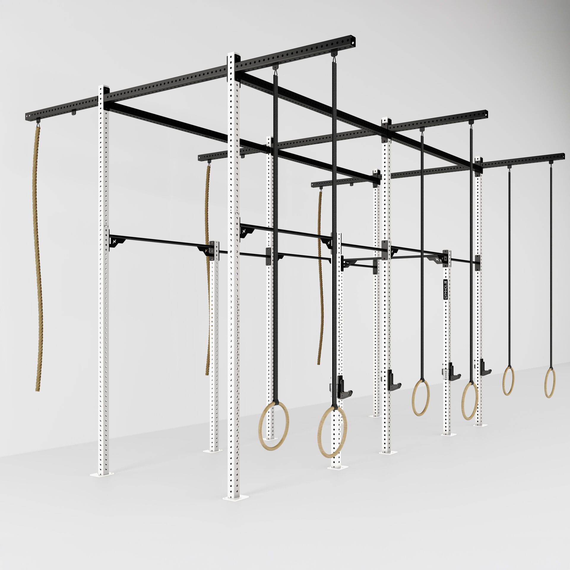 GYMHOLIX® 4 Rack 10 Bacak Orta Tip İstasyon (Rig) (FGXC010) +6 Halat Tırmanma Kulesi