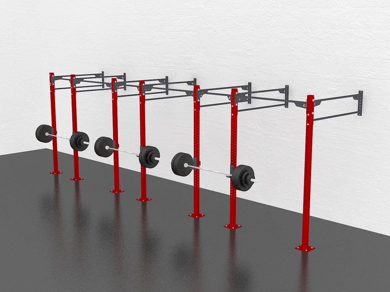 GYMHOLIX® 3 Rack 7 Bacak Duvar Tip İstasyon (Rig) (FGXW007)