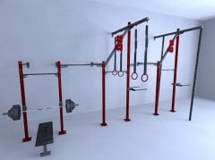 GYMHOLIX® 4 Rack 9 Bacak Duvar Tip İstasyon (Rig) (FGXW009)