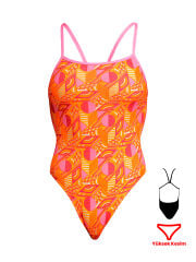 Funkita SST Orange Crush Kadın Antrenman Mayo, Geniş Sırt İnce Askılı