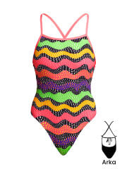 Funkita TMT Worm Burner Kadın Antrenman Mayo, Sırt Bağlamalı
