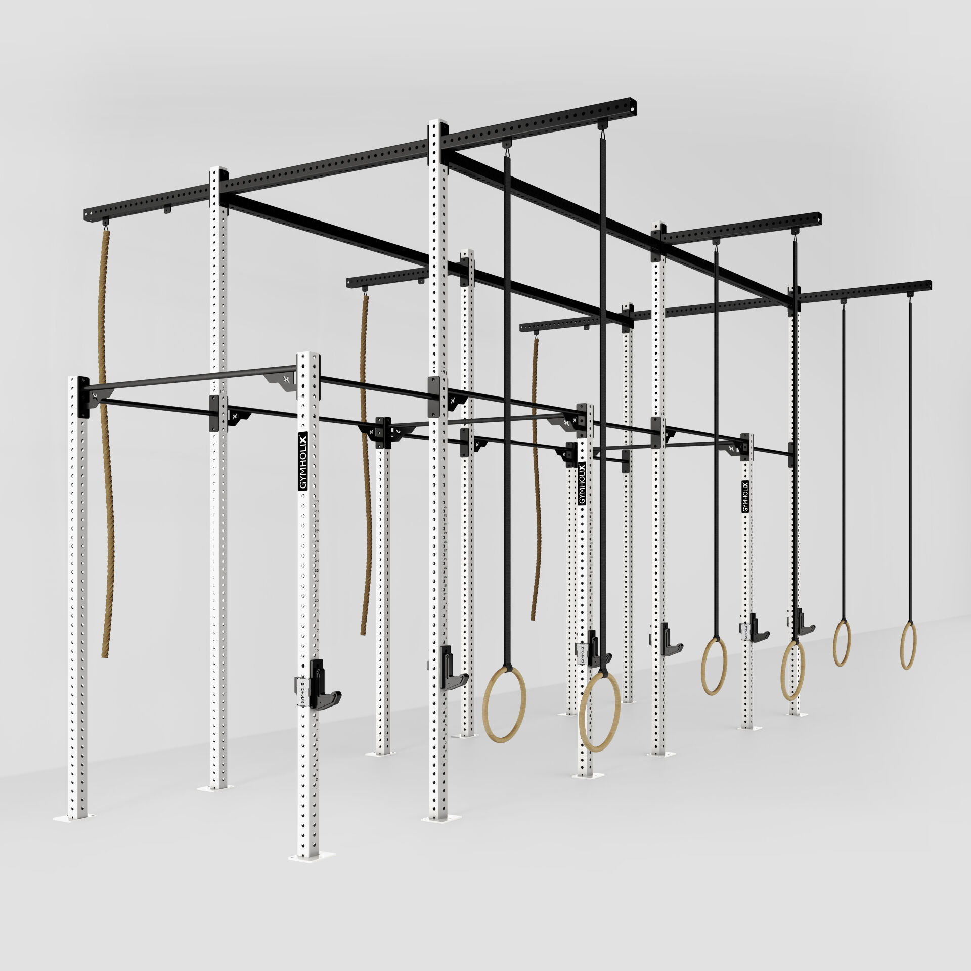 GYMHOLIX® 6 Rack 12 Bacak Orta Tip İstasyon (Rig) (FGXC012) +6 Halat Tırmanma Kulesi