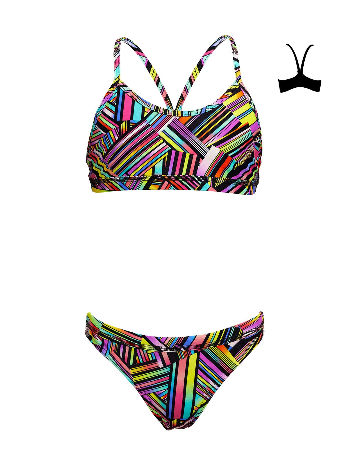Funkita Strip Straps Bikini Takımı, Alt, Üst Takım Kız Çocuk Bikini