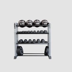 XWORKS Genel Depolama Ünitesi – Dumbbell, Kettlebell ve Aksesuar Rafı (FWX0027) METALİK GRİ (RAL9023)
