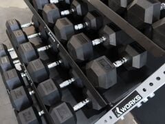 XWORKS 4 Katlı Dambıl Rafı - Kettlebell Dumbbell Depolama Ünitesi (FWX0025) TEKSTÜRE SİYAH (RAL9005)