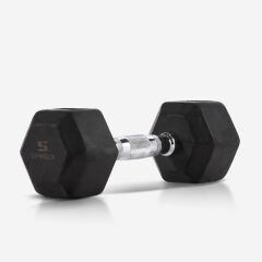 GYMHOLIX® Kauçuk Köşeli Hex Dambıl | Profesyonel Gym Dumbbell 27.5KG
