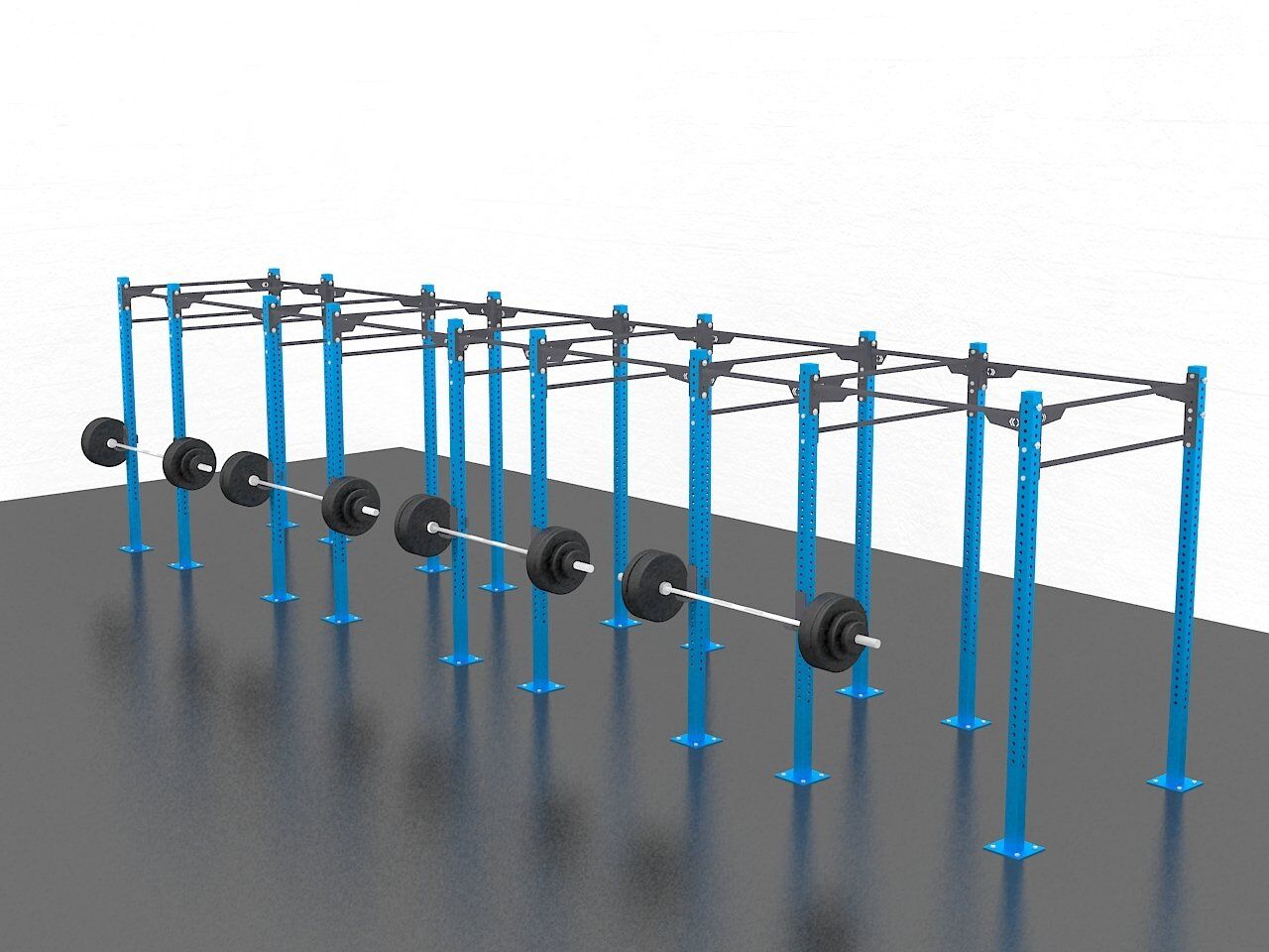 GYMHOLIX® 8 Rack 18 Bacak Orta Tip İstasyon (Rig) (FGXC018) +1 Halat Tırmanma Kulesi