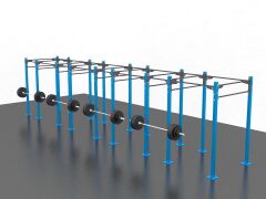 GYMHOLIX® 8 Rack 18 Bacak Orta Tip İstasyon (Rig) (FGXC018) +1 Halat Tırmanma Kulesi