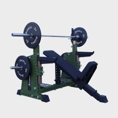 XWORKS Incline Olympic Bench Sehpası – Serbest Ağırlık Egzersiz Sehpası (FWX0076) MAVİ (RAL5010)