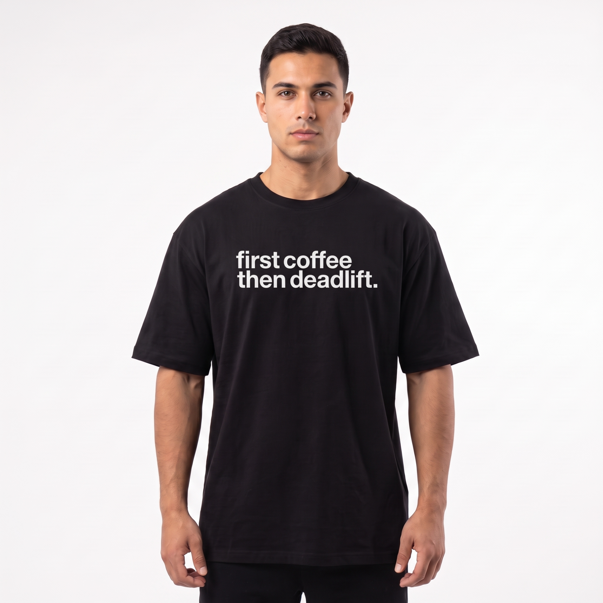 GYMHOLIX® First Coffee Then Deadlift Men – Erkek Tişört (T-Shirt) (TGX0011)