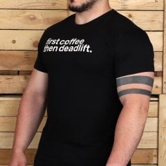 GYMHOLIX® First Coffee Then Deadlift Men – Erkek Tişört (T-Shirt)