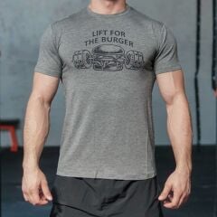 GYMHOLIX® Lift for the Burger Men T-Shirt – Erkek Spor Tişörtü M