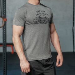 GYMHOLIX® Lift for the Burger Men T-Shirt – Erkek Spor Tişörtü M