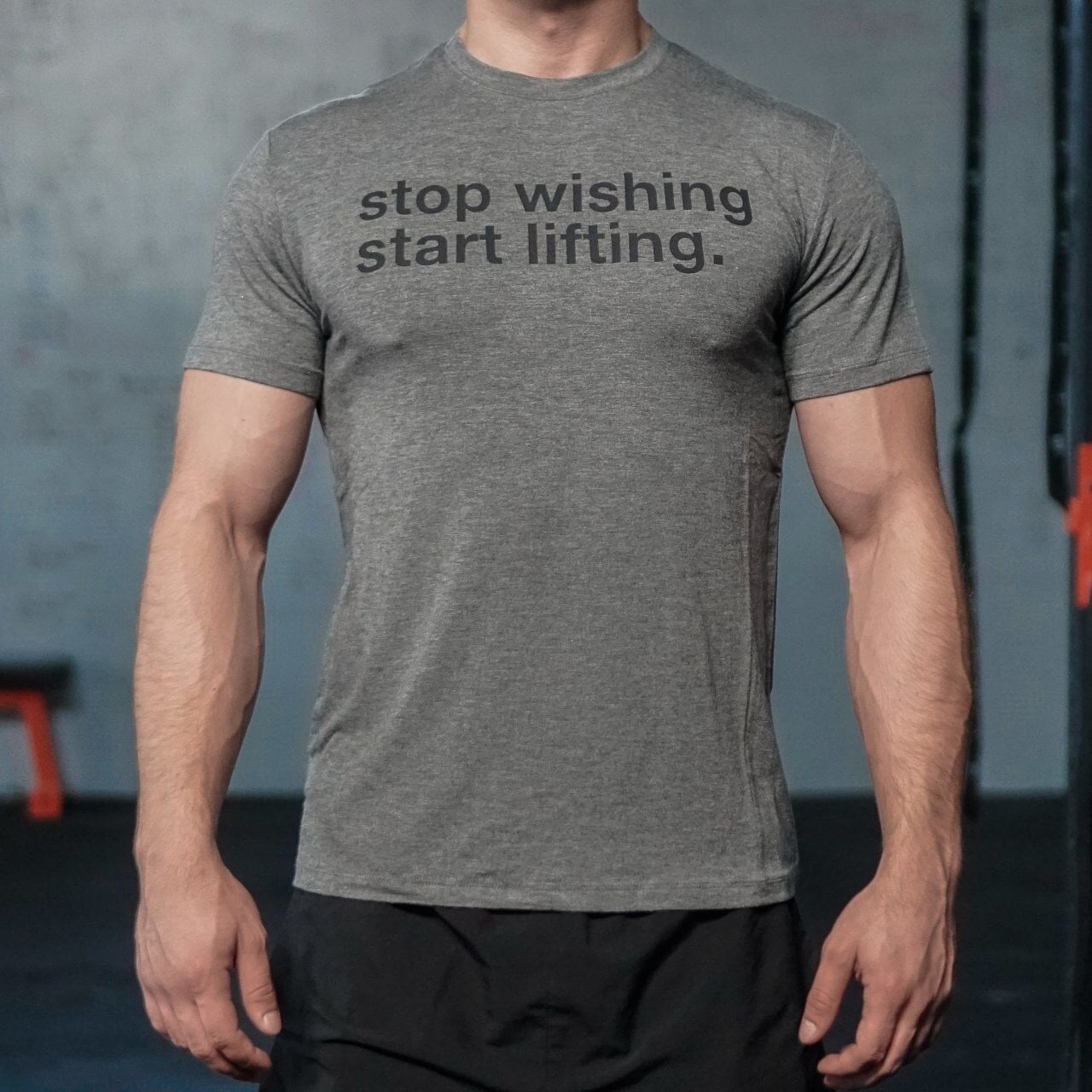 GYMHOLIX® Stop Wishing Start Lifting Men T-Shirt – Erkek Spor Tişörtü L