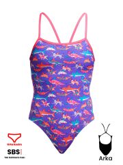 Funkita SS Doggie Paddle Kadın Antrenman Mayo, İnce Askılı