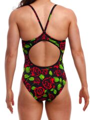 Funkita DB Black Rose Kadın Antrenman Mayo, Elmas Sırt