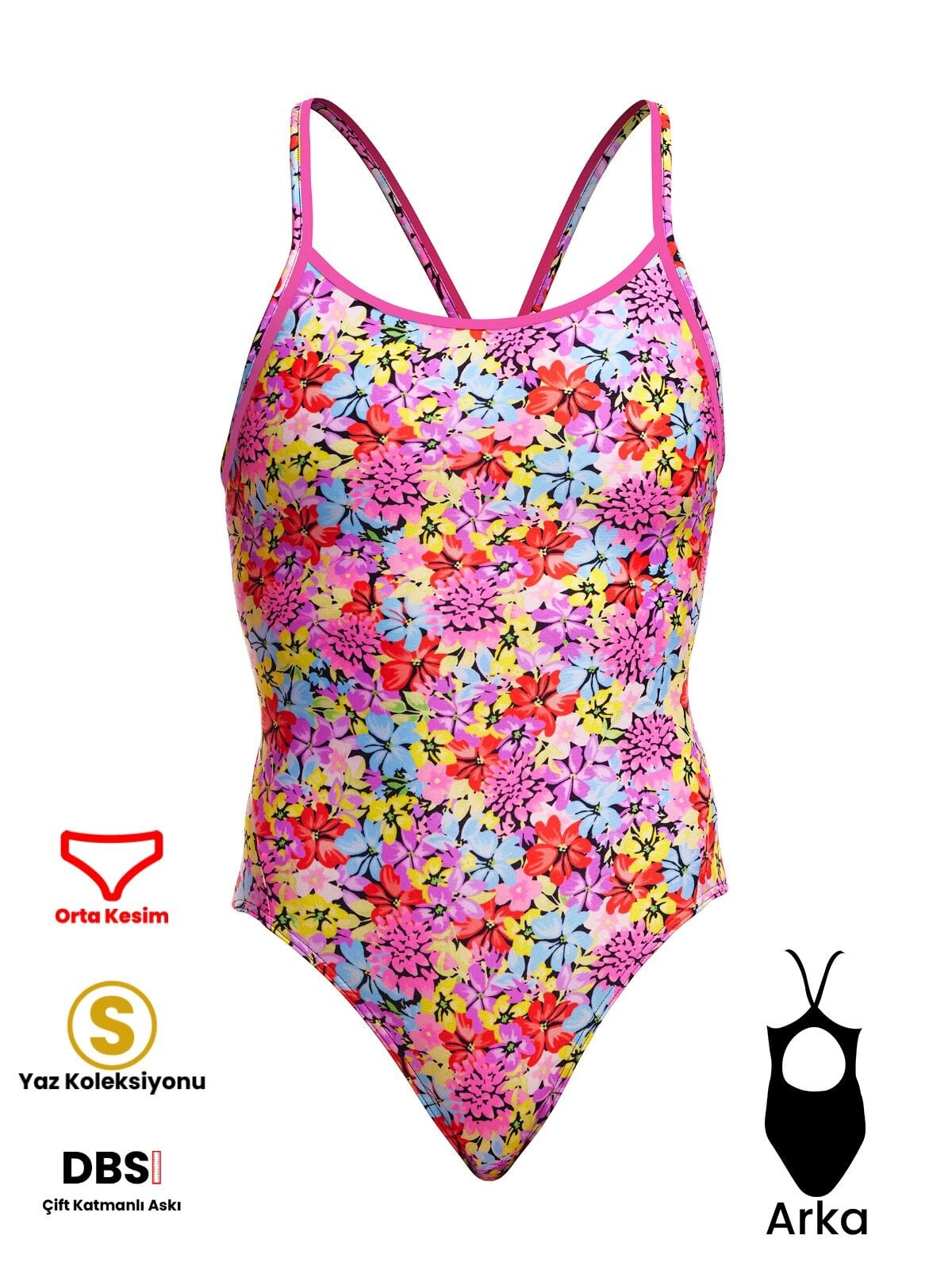Funkita DB Summer Nights Kadın Antrenman Mayo, Elmas Sırt