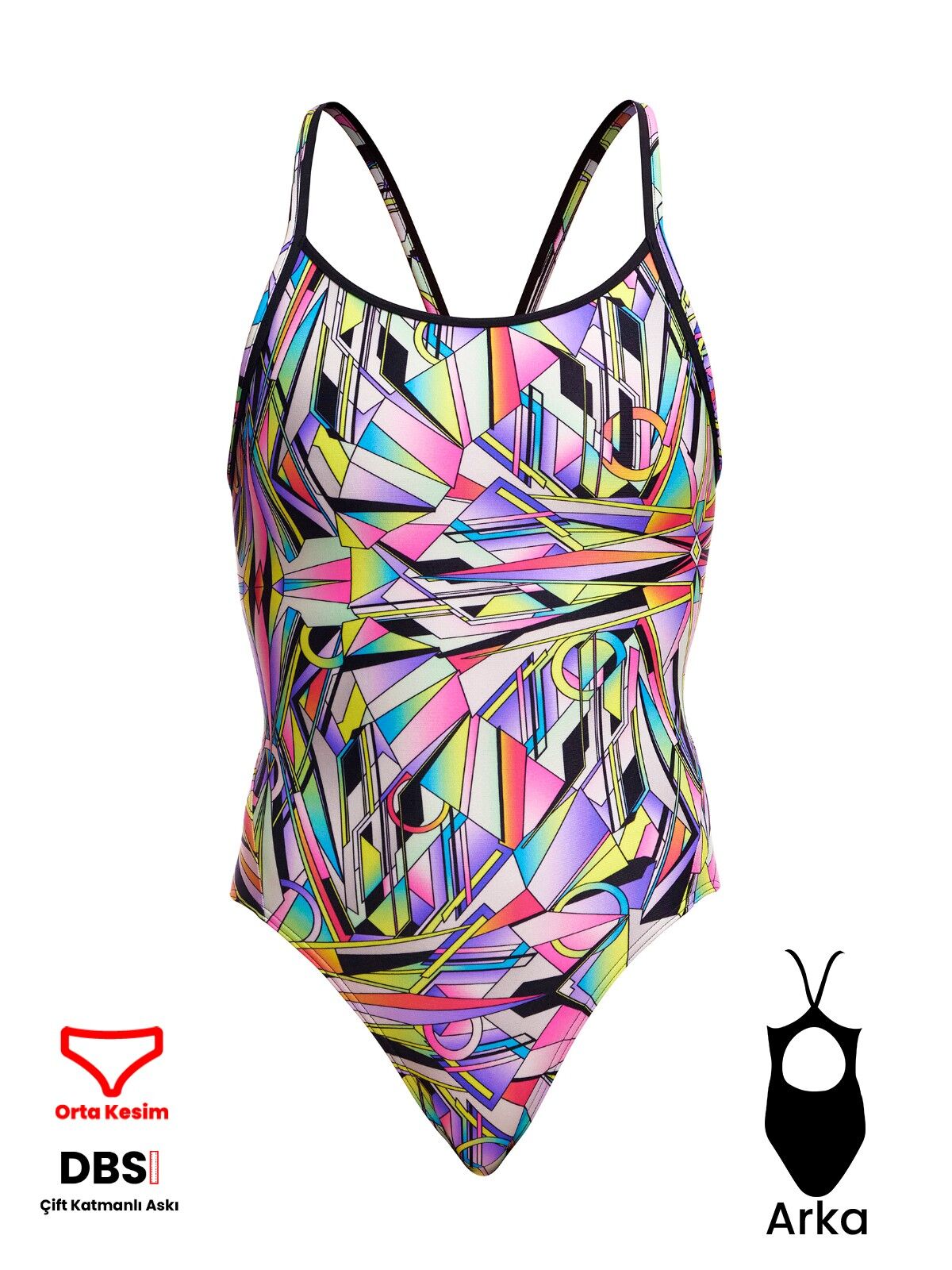 Funkita DB Scissor Kick Kadın Antrenman Mayo, Elmas Sırt