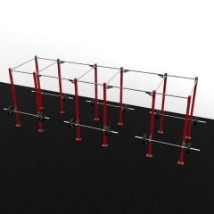 XWORKS 12 Bacak 6 İstasyon Orta Tip Rig Sistemi (FWXC012) FÜME GRİ (RAL7021)